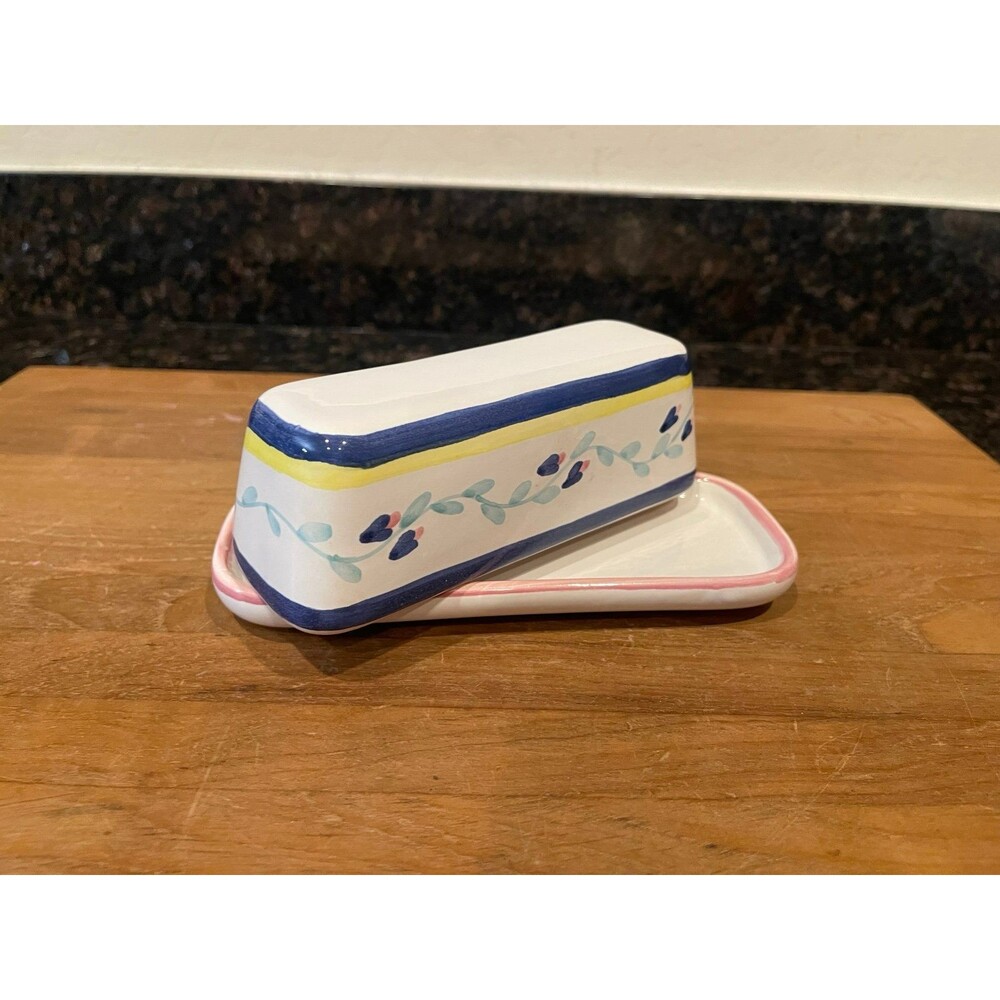 Brushworks Hand Painted covered Butter Dish